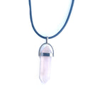 Crystal Pointed Pendant Necklace - Rose Quartz-0