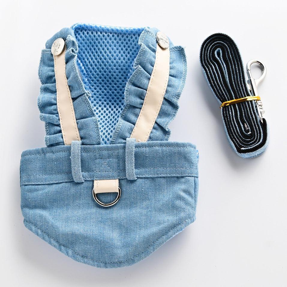 Cute Pet Adventure Set: Cat Walking Dog Leash With Small Dog Vest