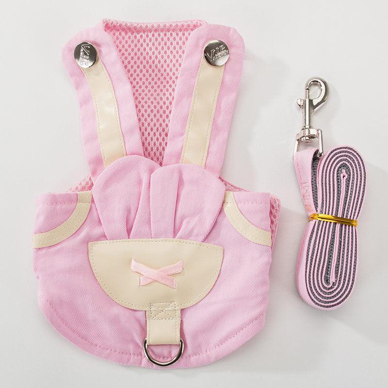 Cute Pet Adventure Set: Cat Walking Dog Leash With Small Dog Vest